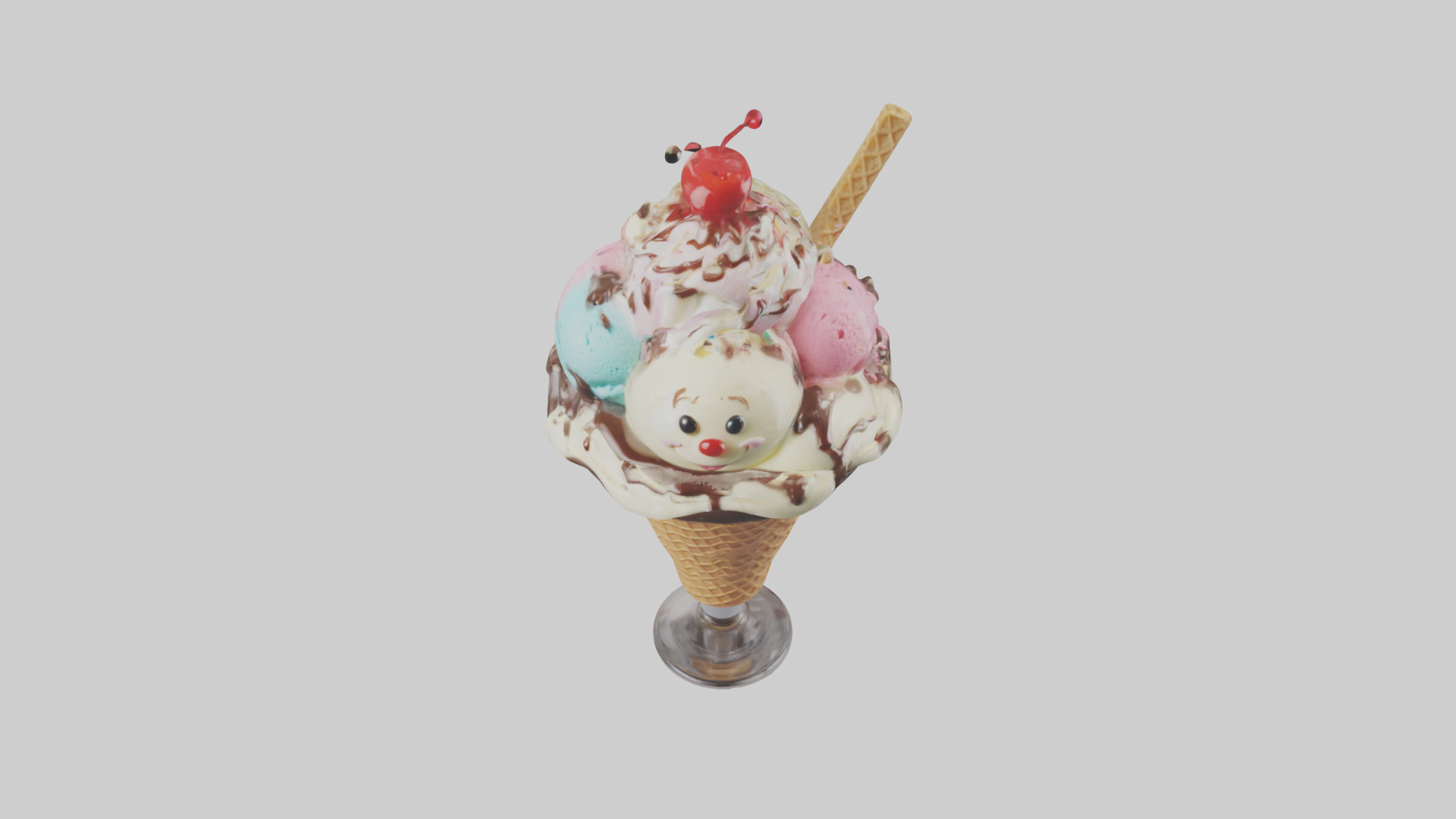 Cartoon Ice Cream Sundae model 3D model_16
