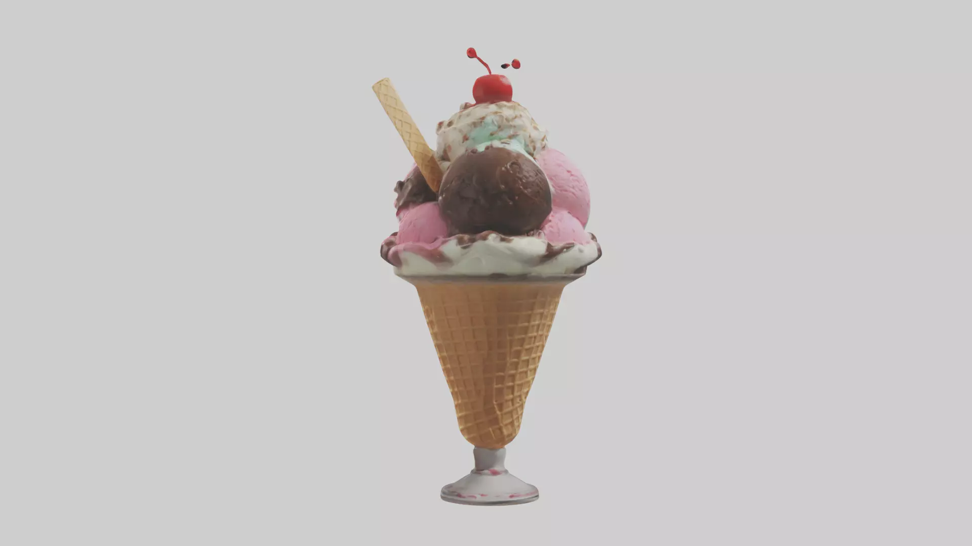 Cartoon Ice Cream Sundae model 3D model_0
