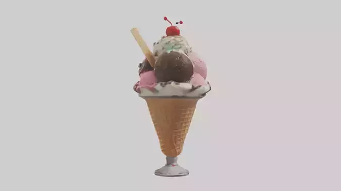 Cartoon Ice Cream Sundae model