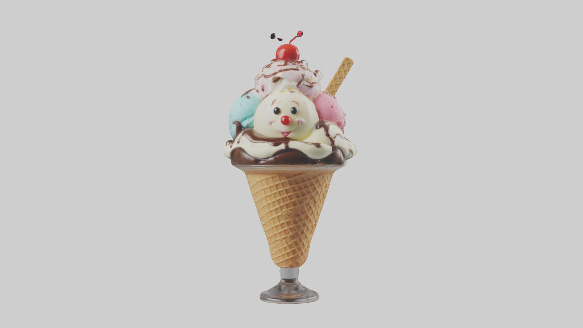 Cartoon Ice Cream Sundae model 3D model_9