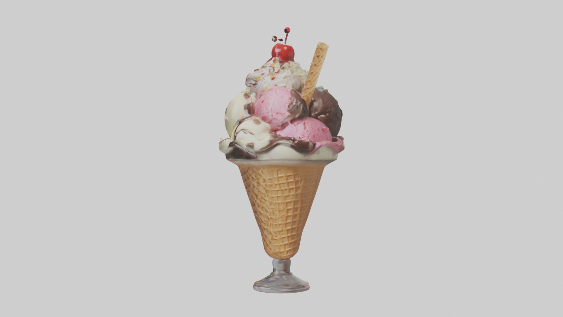 Cartoon Ice Cream Sundae model 3D model_12