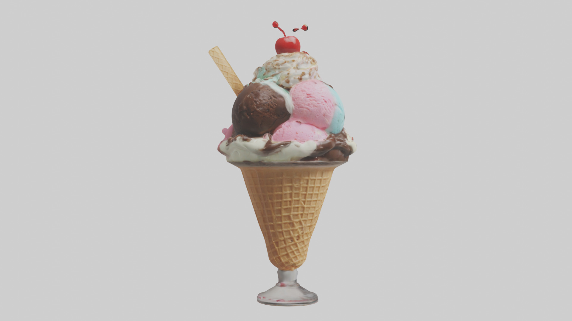 Cartoon Ice Cream Sundae model 3D model_2