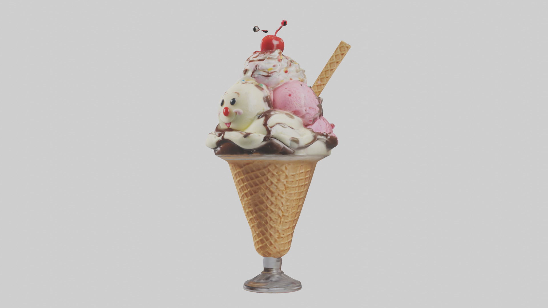 Cartoon Ice Cream Sundae model 3D model_10