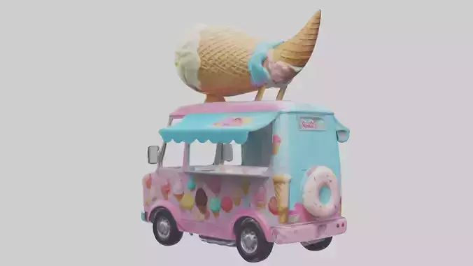 Cartoon Ice Cream Truck model 3D model