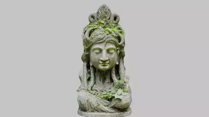 Weathered Woman Statue - Ancient Stone Sculpture