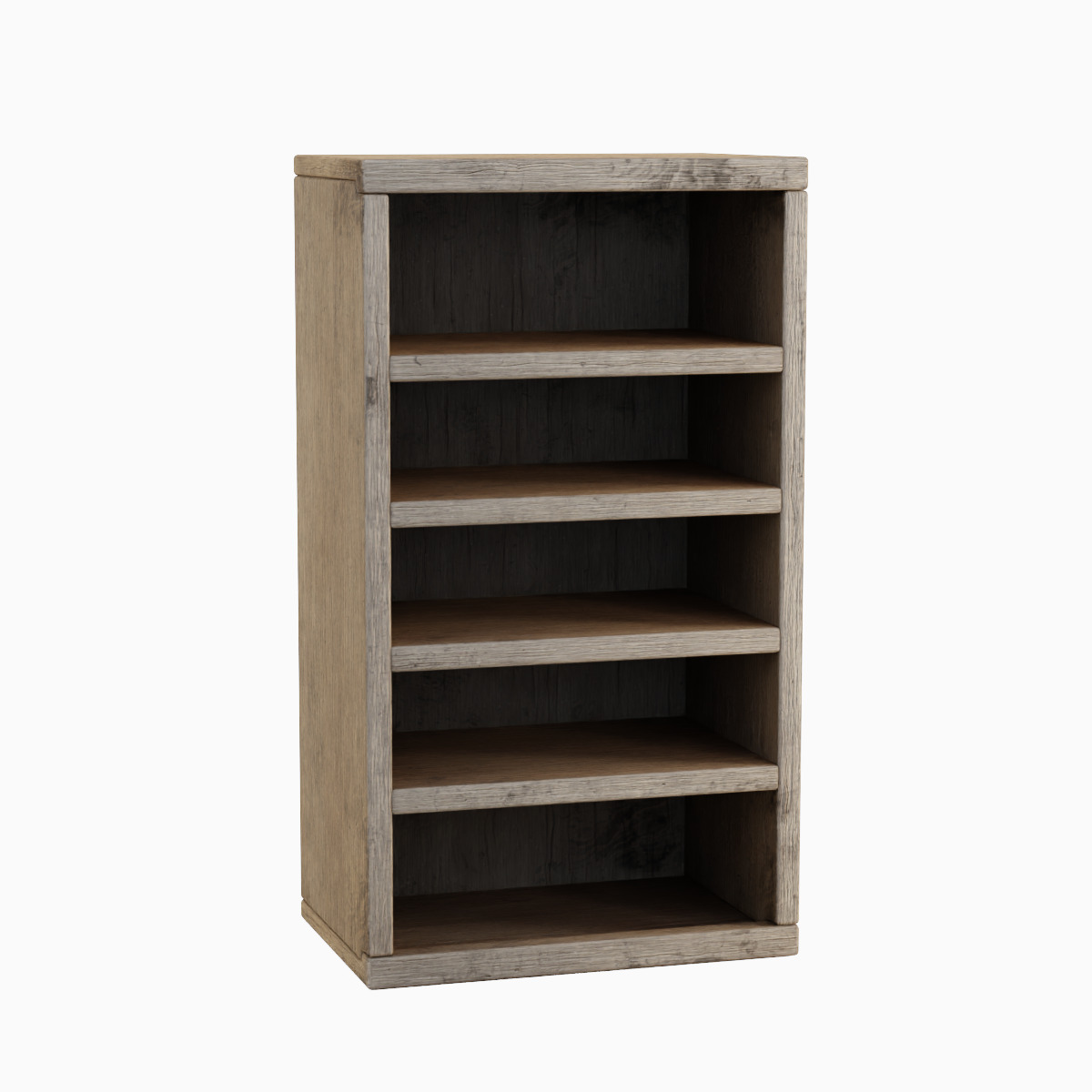 Old Wooden Bookshelf 03 Low-poly 3D model_1