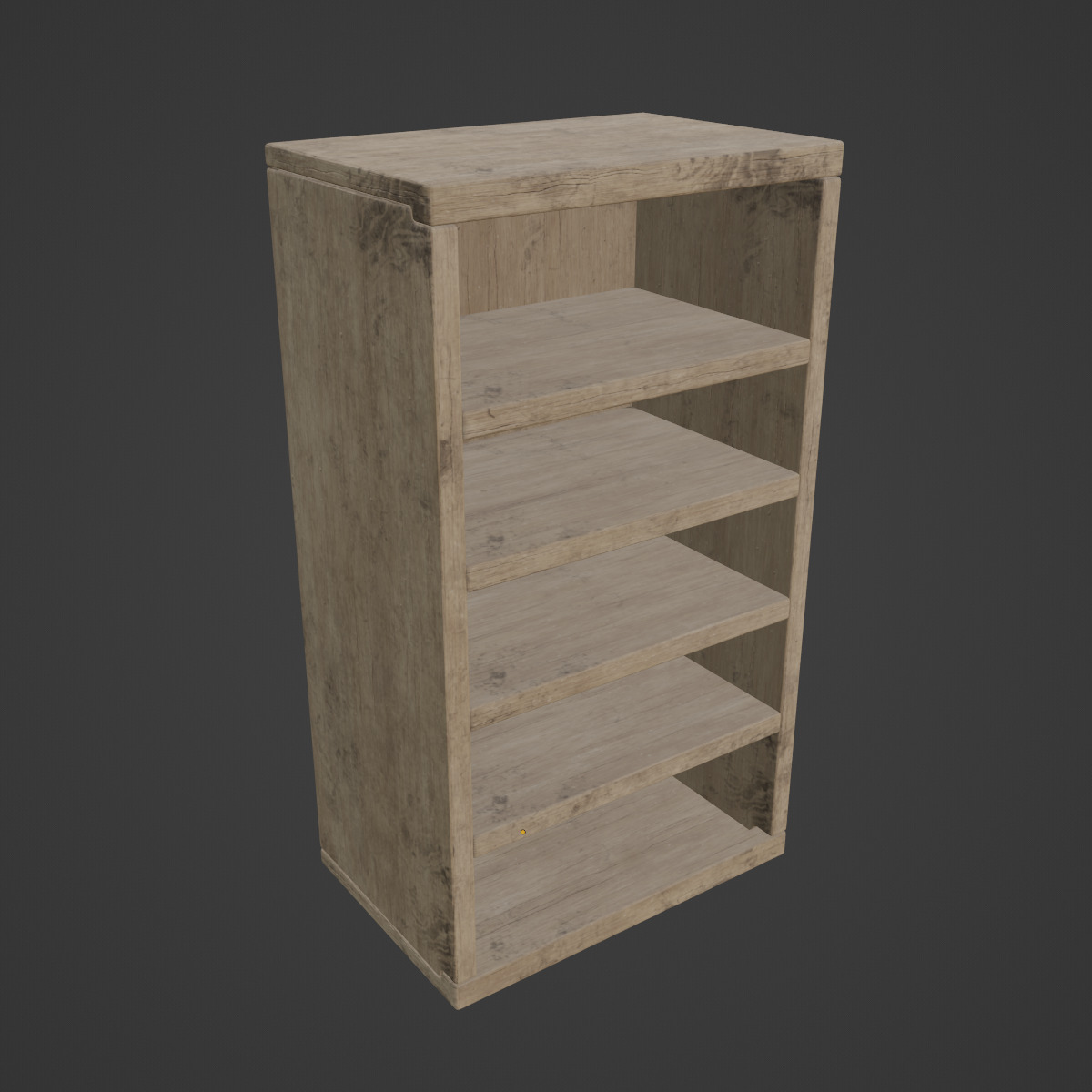 Old Wooden Bookshelf 03 Low-poly 3D model_6