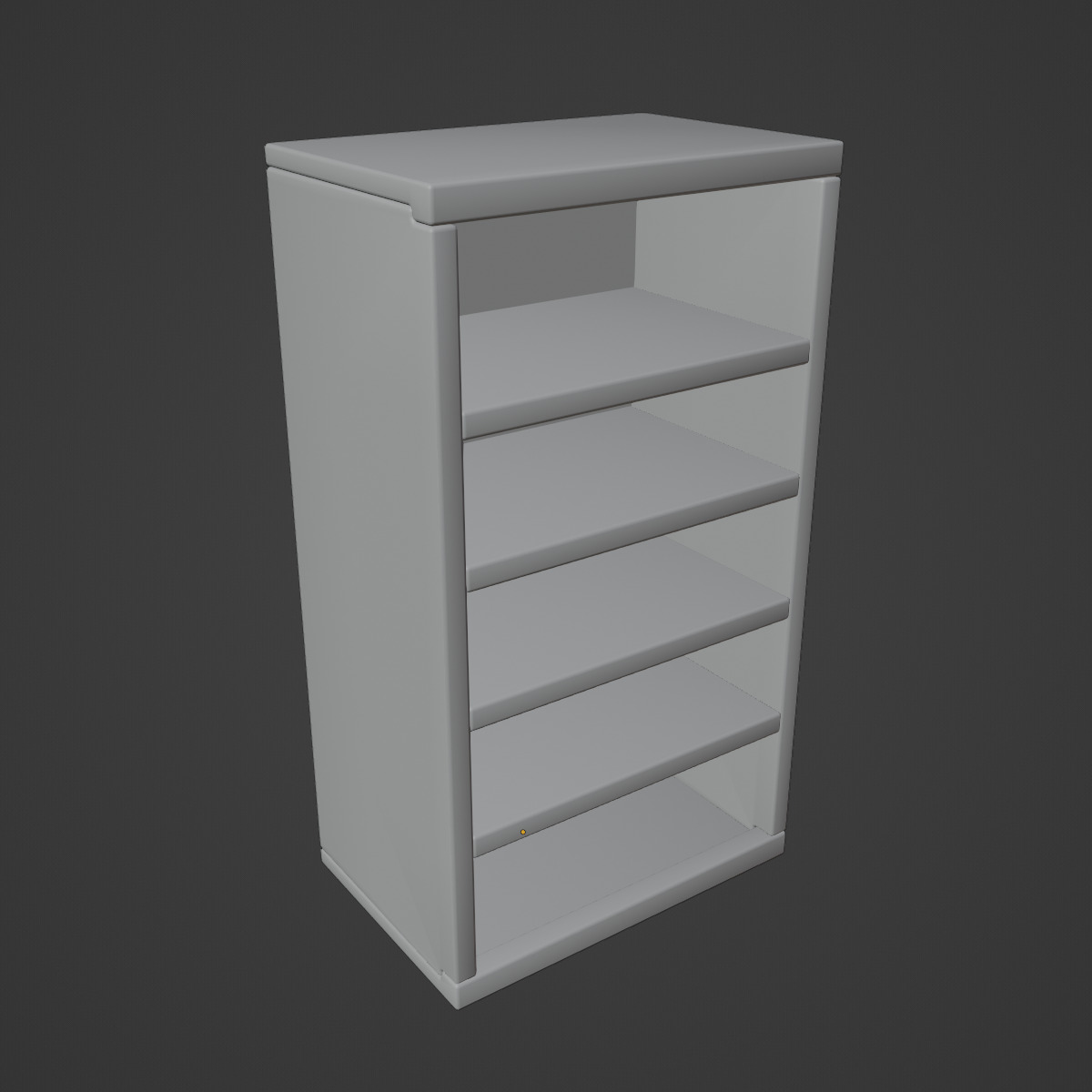 Old Wooden Bookshelf 03 Low-poly 3D model_9