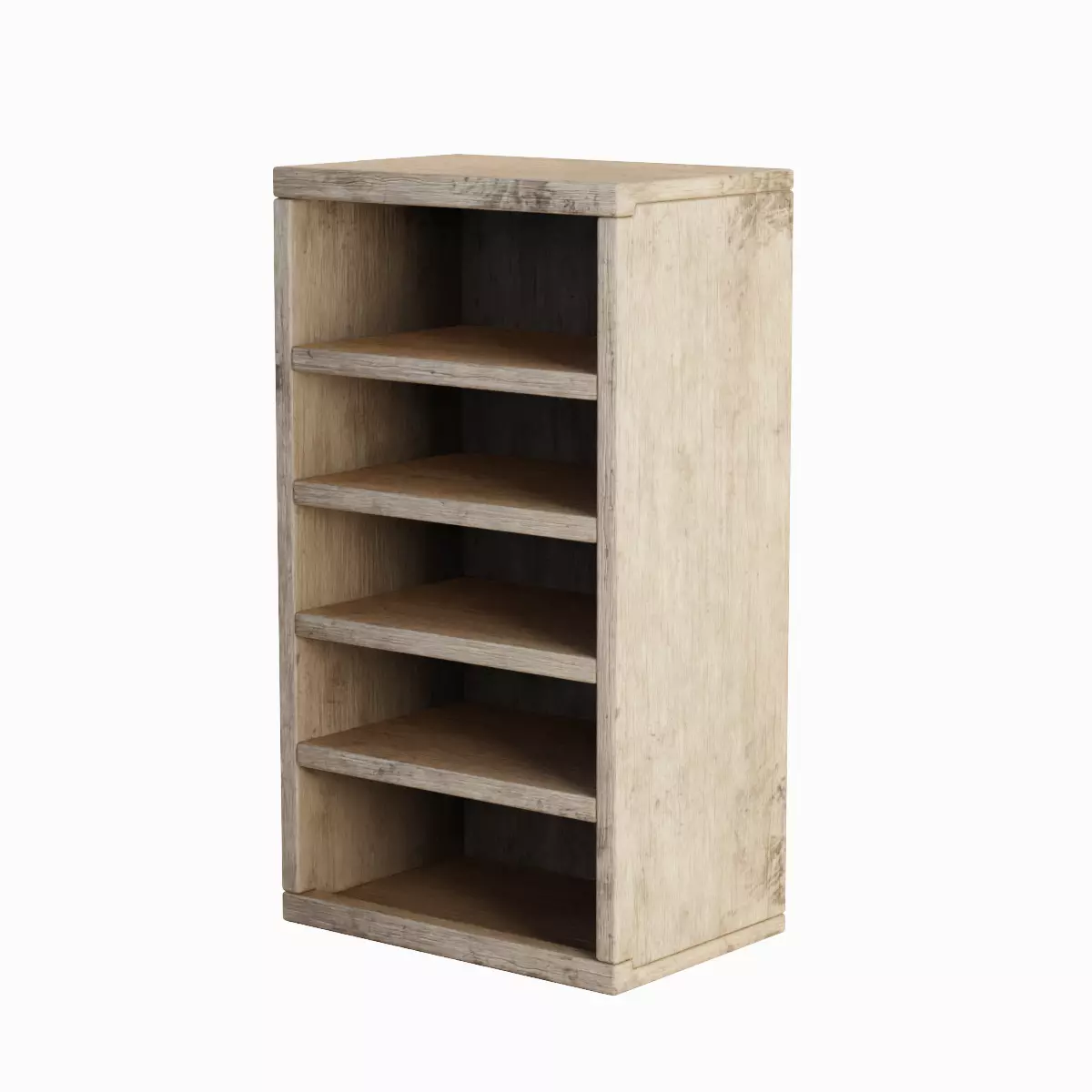 Old Wooden Bookshelf 03 Low-poly 3D model_0