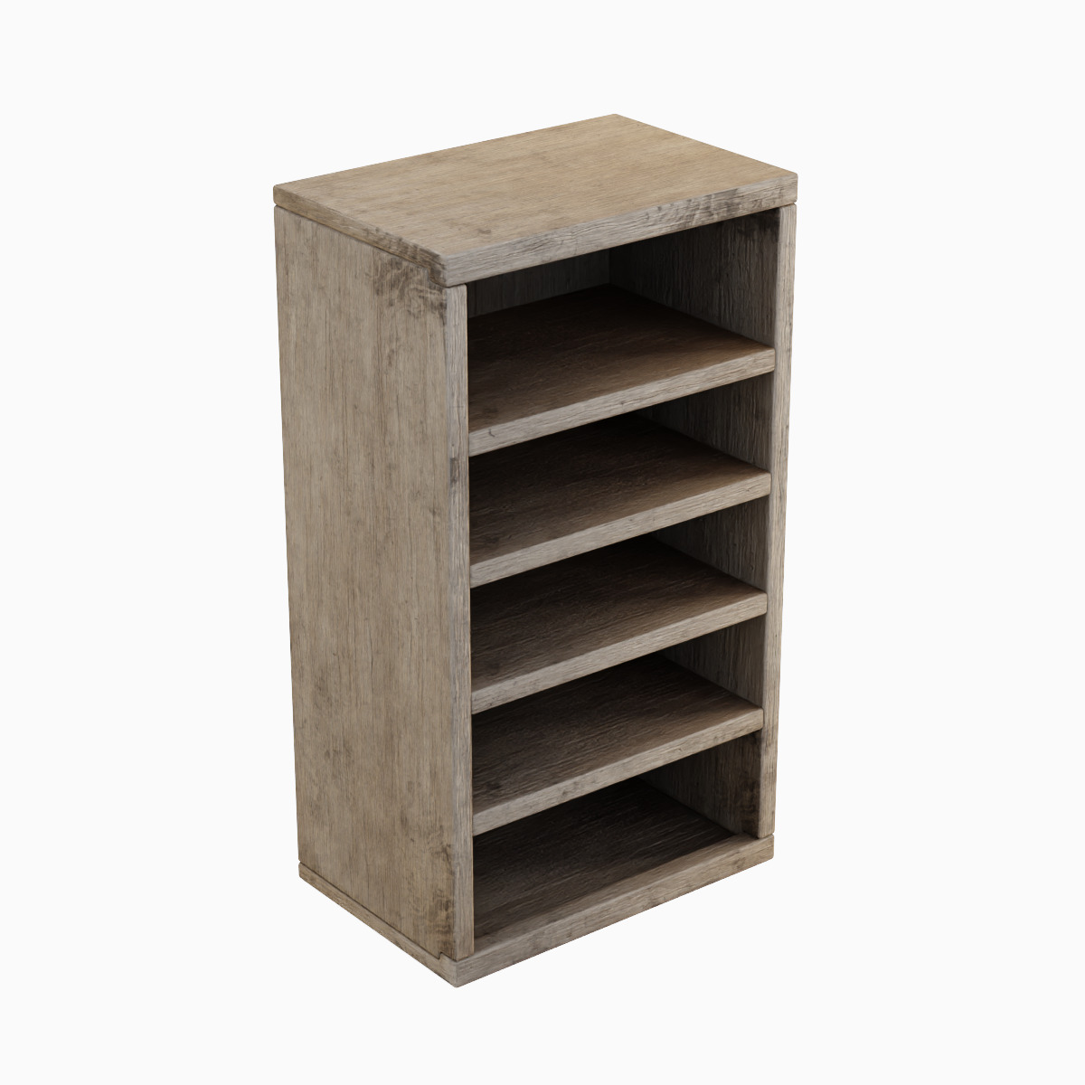Old Wooden Bookshelf 03 Low-poly 3D model_5