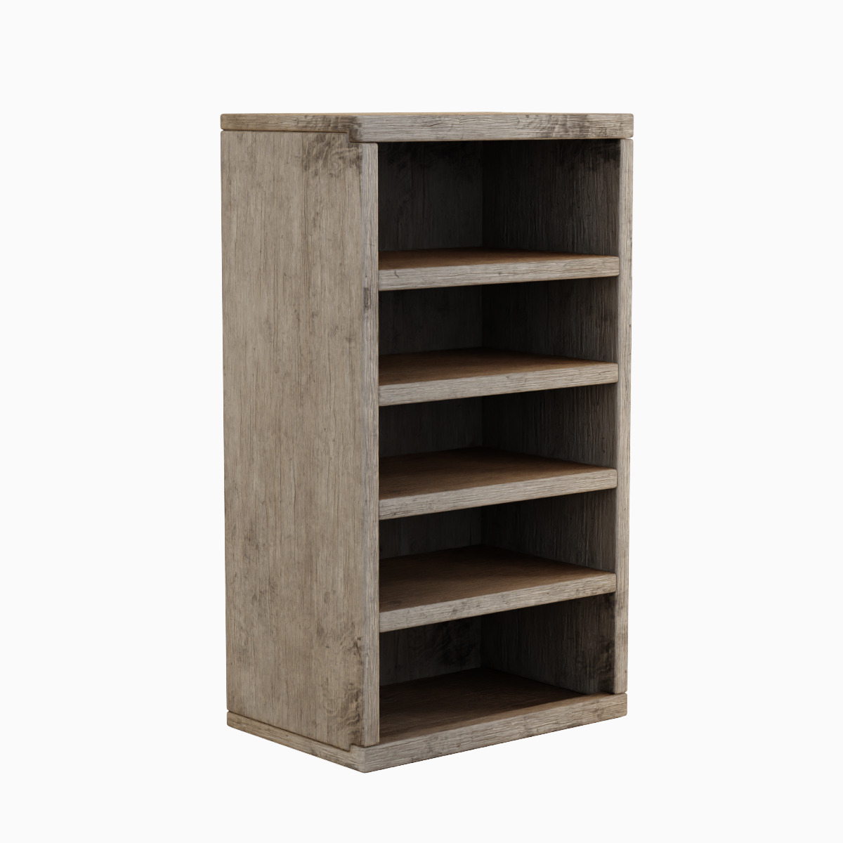 Old Wooden Bookshelf 03 Low-poly 3D model_2