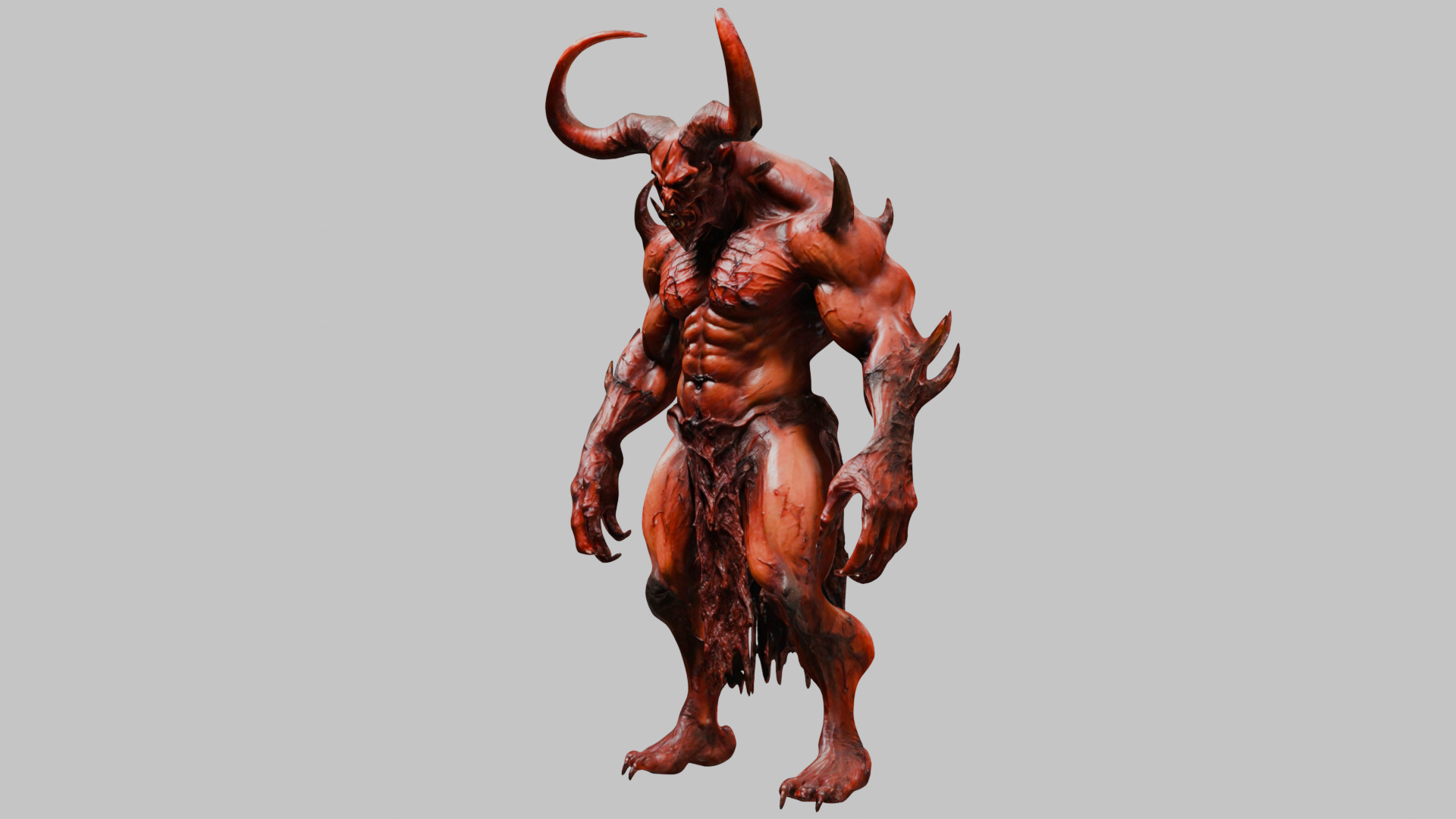 Red Demon Low-poly 3D model_6