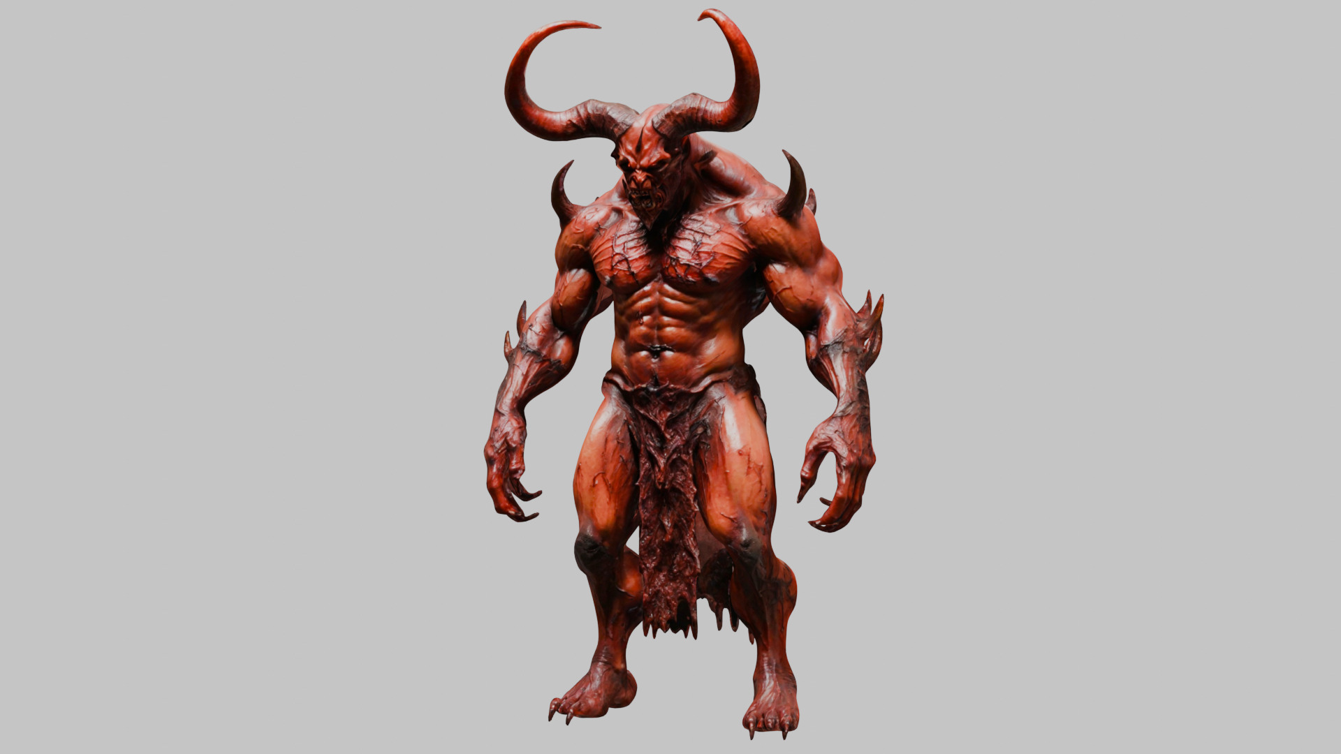 Red Demon Low-poly 3D model_7