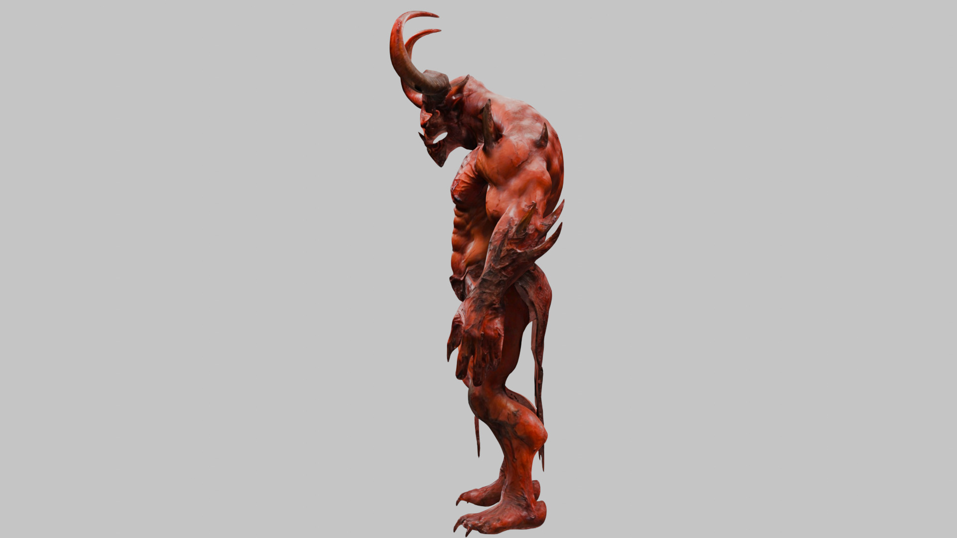 Red Demon Low-poly 3D model_4