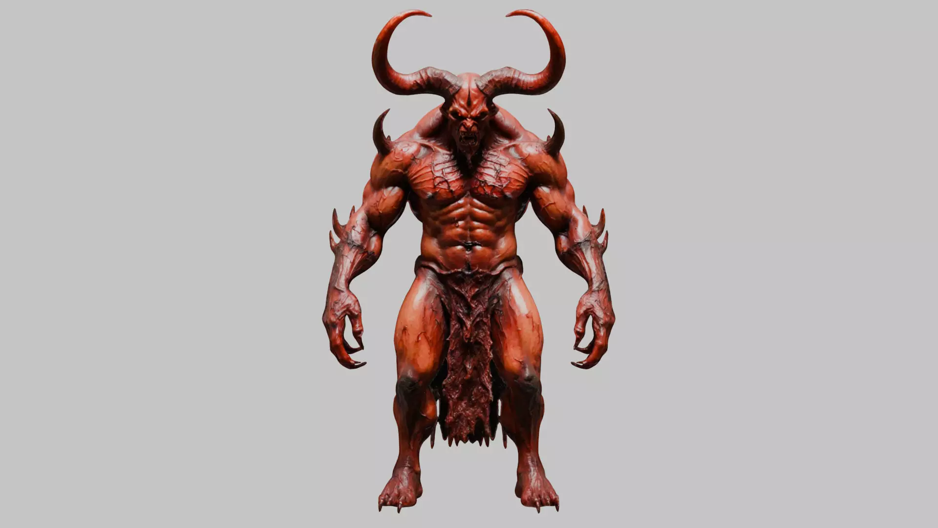 Red Demon Low-poly 3D model_0