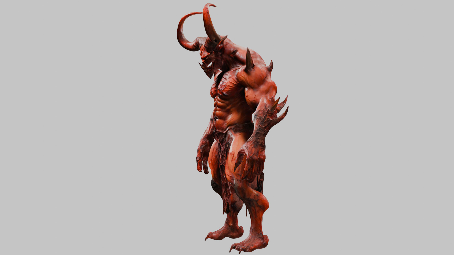 Red Demon Low-poly 3D model_5