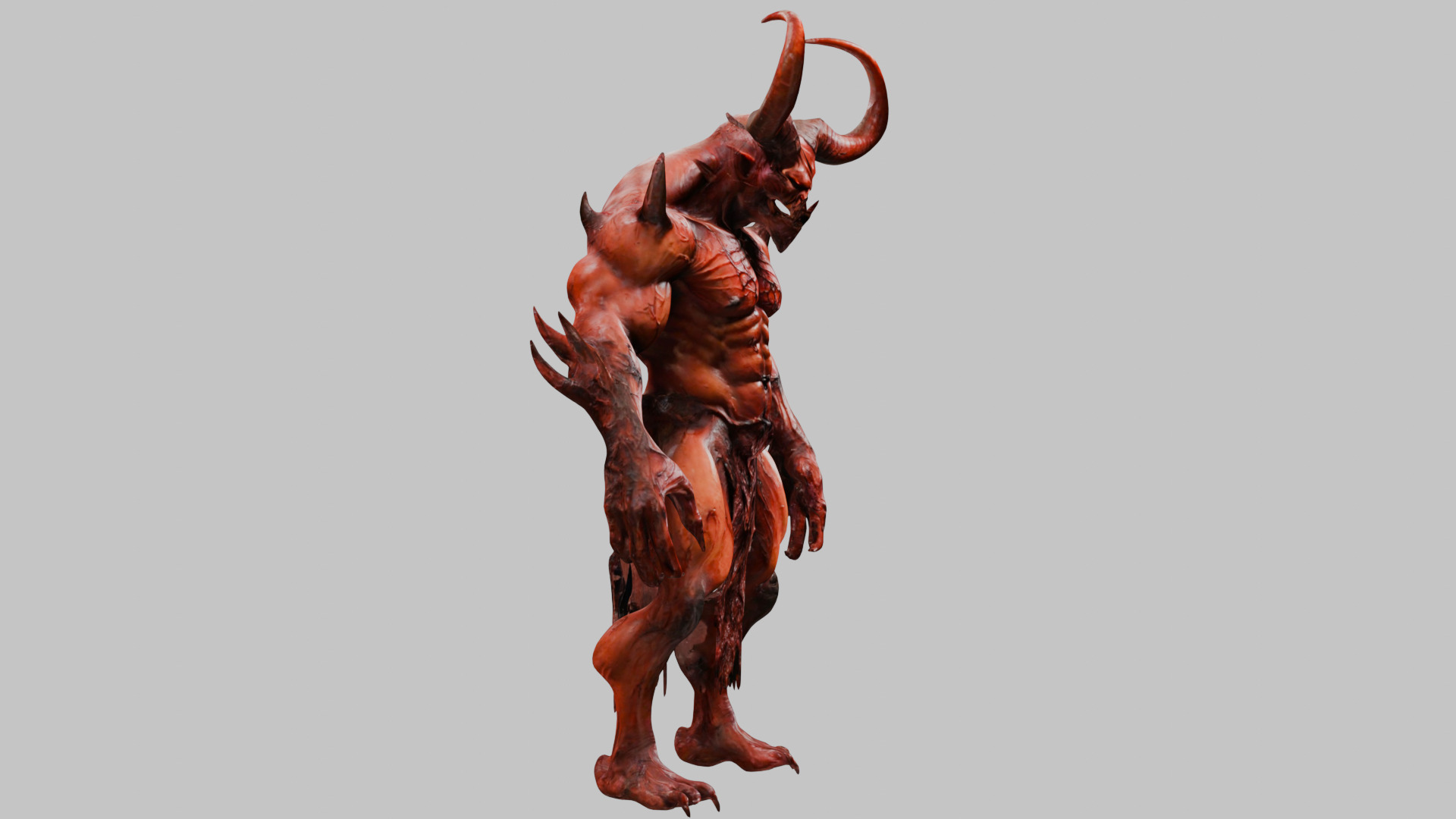 Red Demon Low-poly 3D model_10