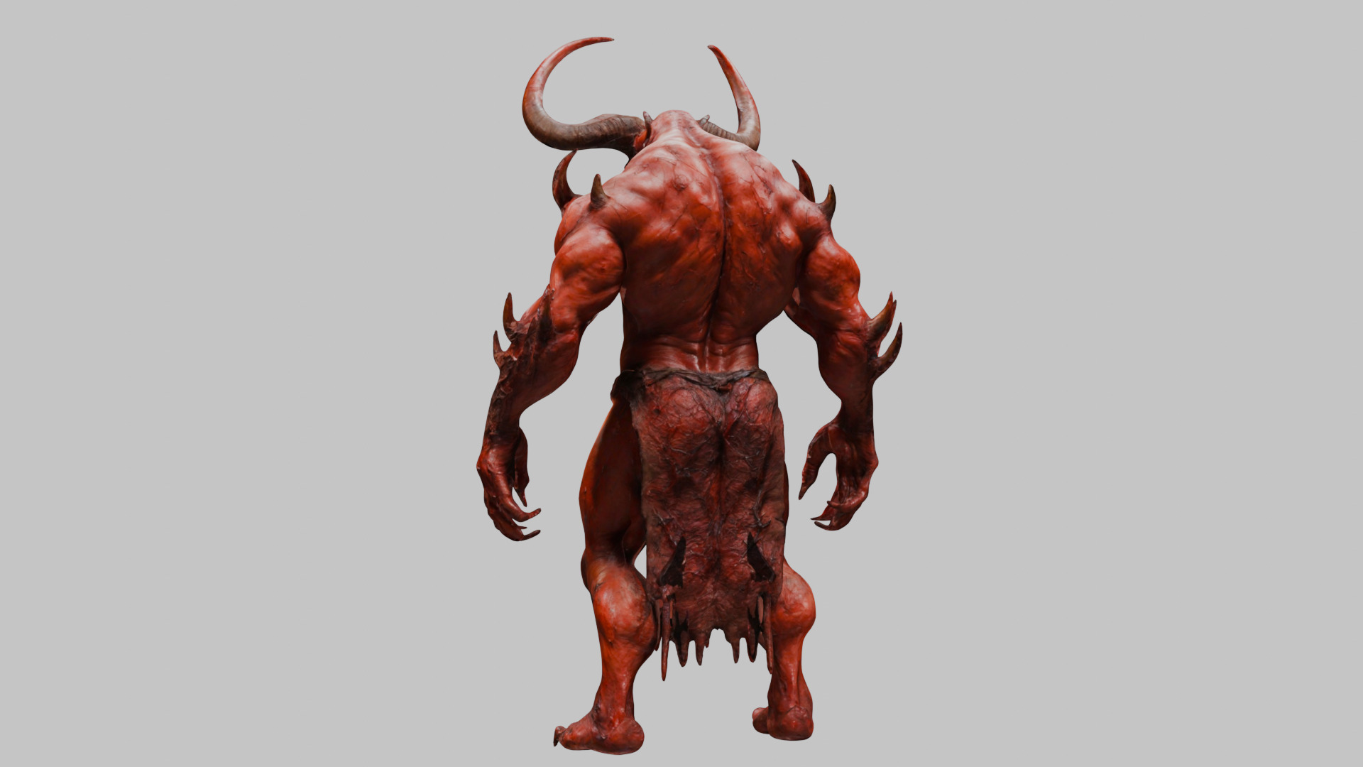 Red Demon Low-poly 3D model_1