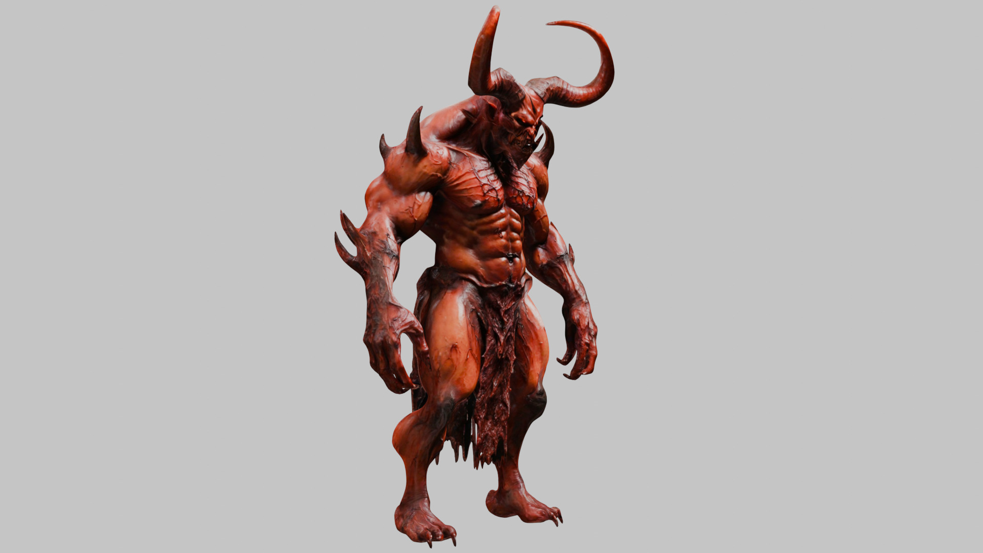 Red Demon Low-poly 3D model_9