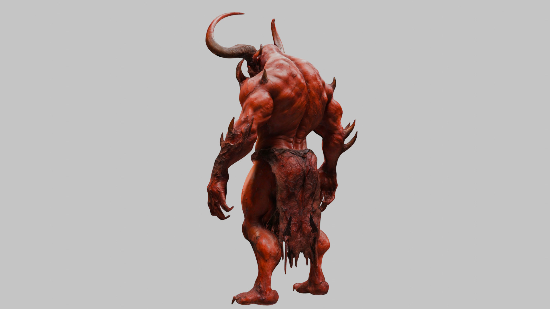 Red Demon Low-poly 3D model_2