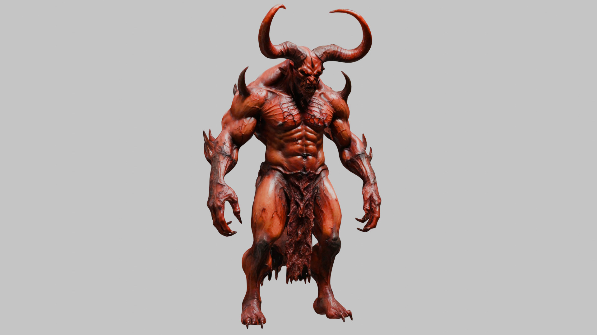 Red Demon Low-poly 3D model_8