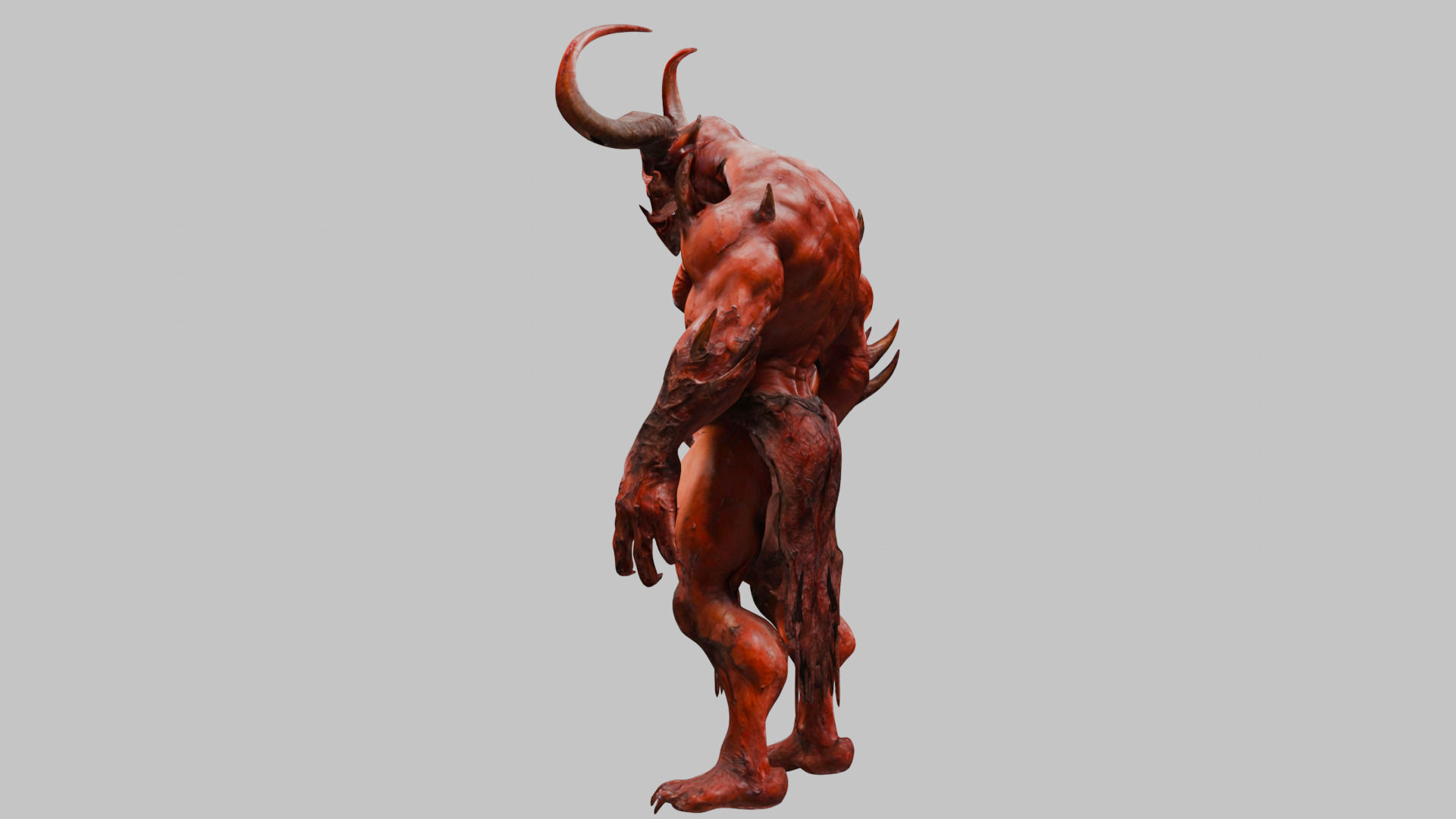 Red Demon Low-poly 3D model_3