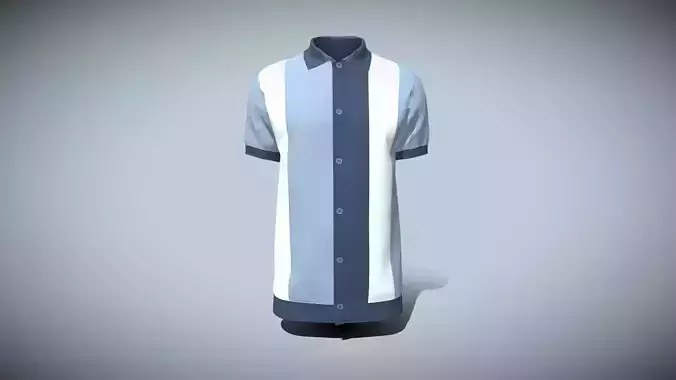 Mens Retro Polo Shirt In Low Poly