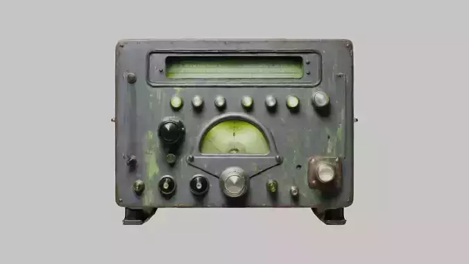 3D Vintage Radio Low-poly 3D model