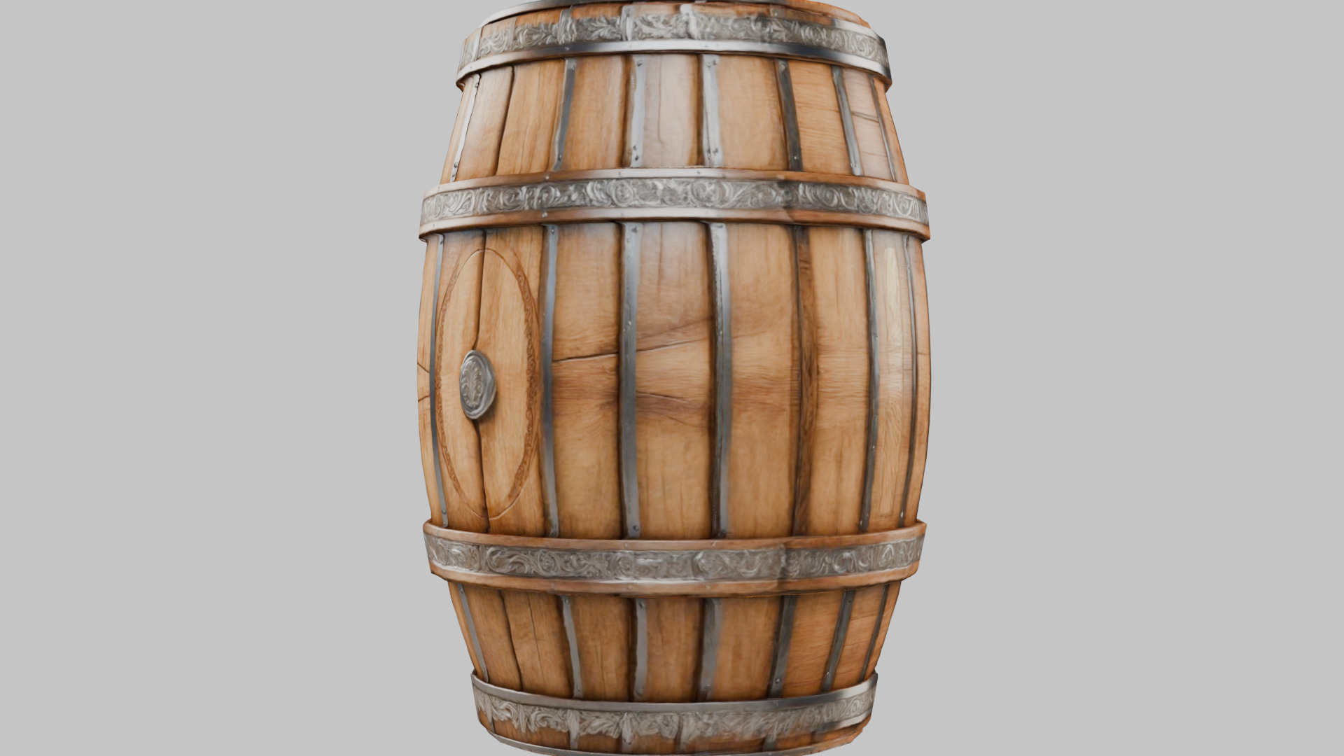 Wooden Barrel 3D Model Low-poly 3D model_6