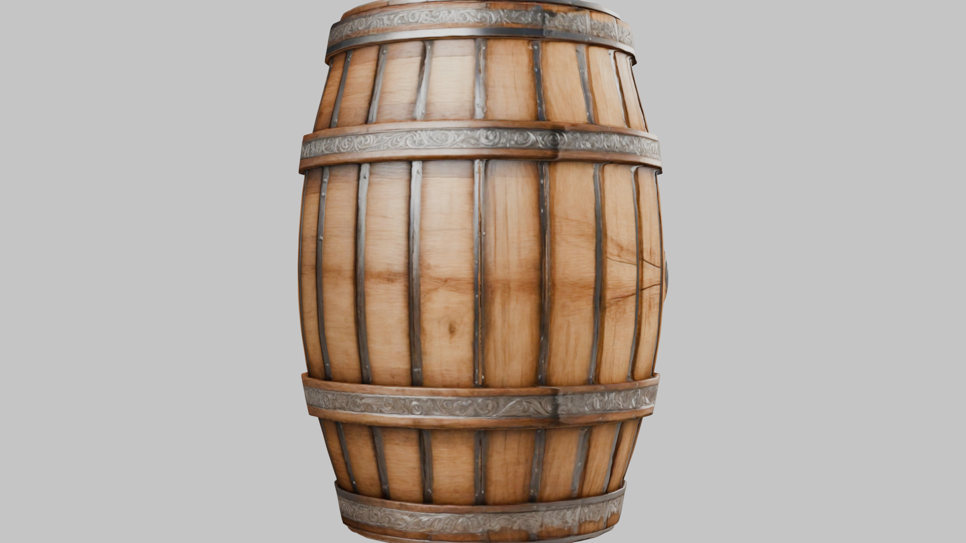 Wooden Barrel 3D Model Low-poly 3D model_11