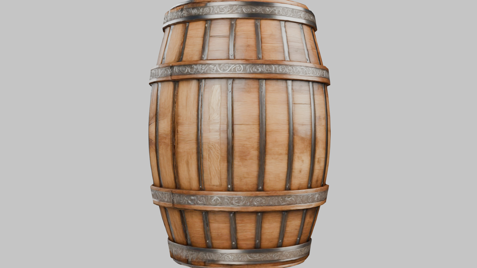 Wooden Barrel 3D Model Low-poly 3D model_3