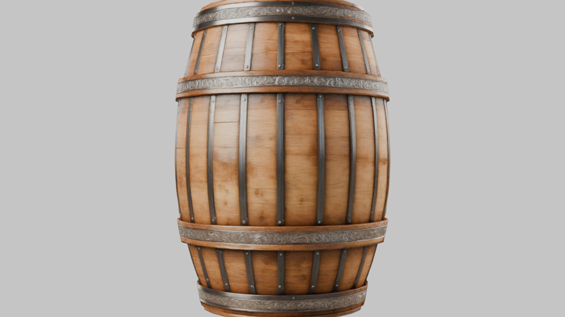 Wooden Barrel 3D Model Low-poly 3D model_15