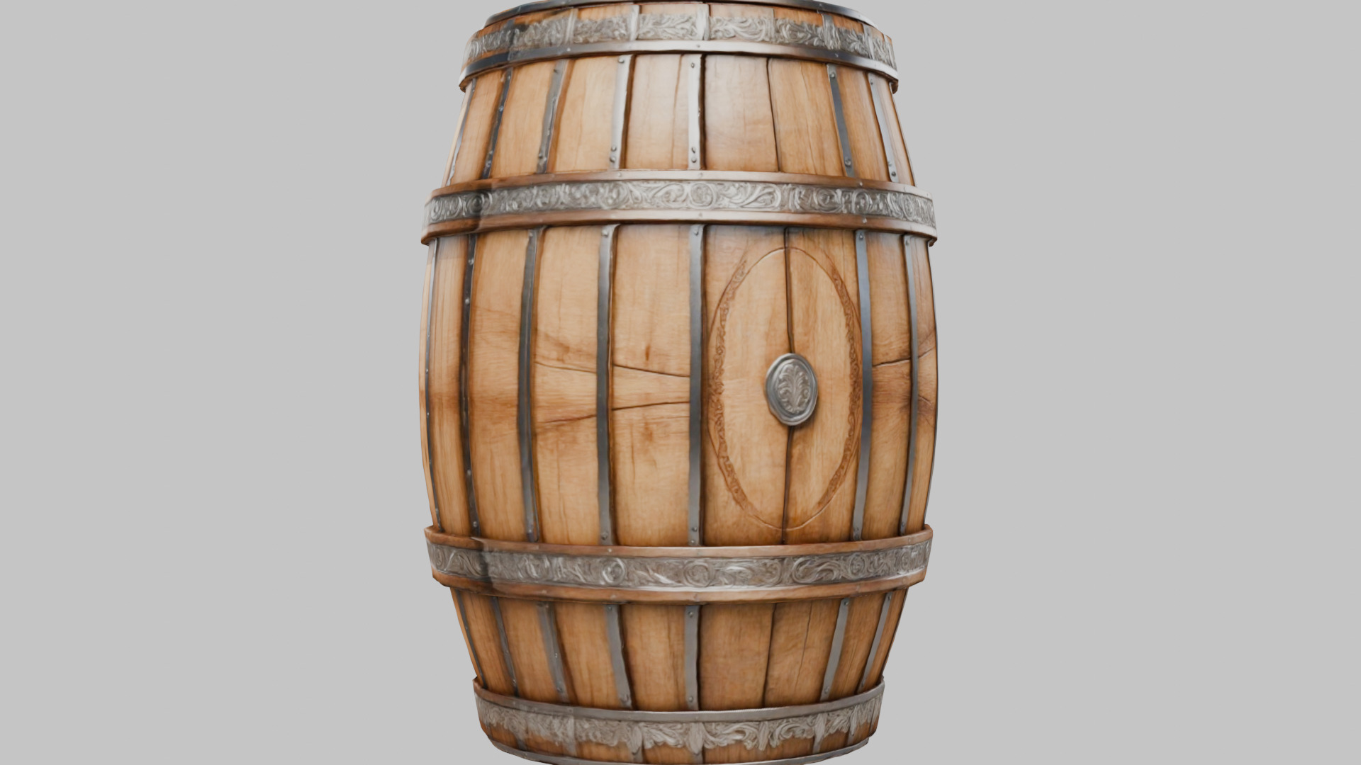 Wooden Barrel 3D Model Low-poly 3D model_8