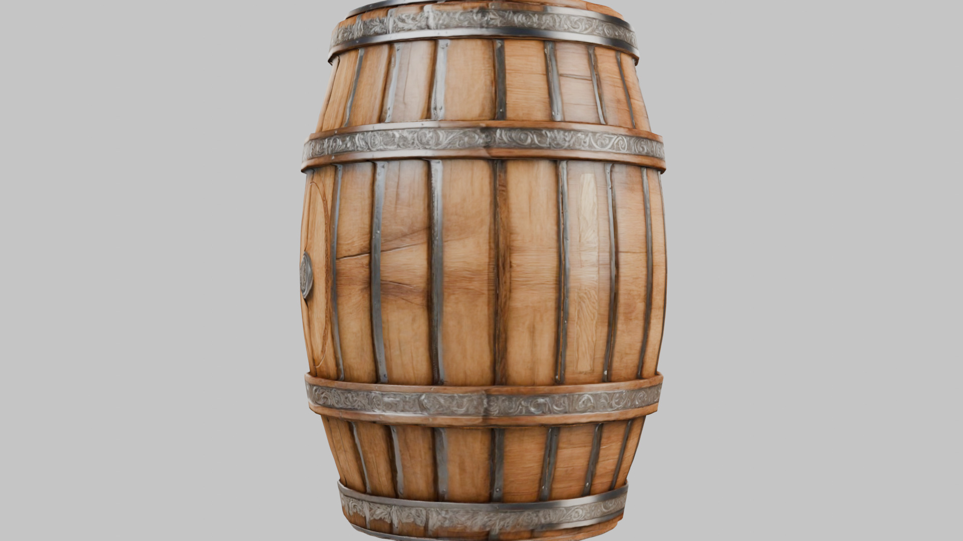 Wooden Barrel 3D Model Low-poly 3D model_5