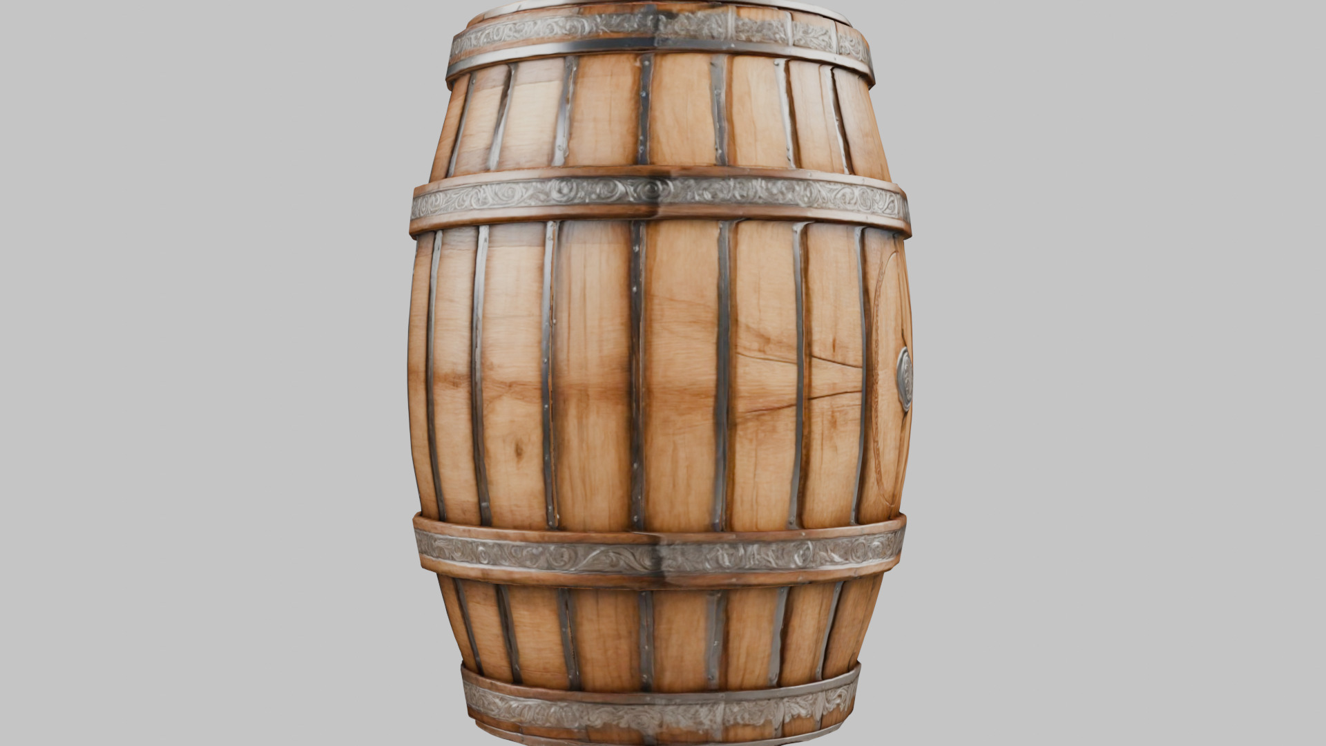 Wooden Barrel 3D Model Low-poly 3D model_10