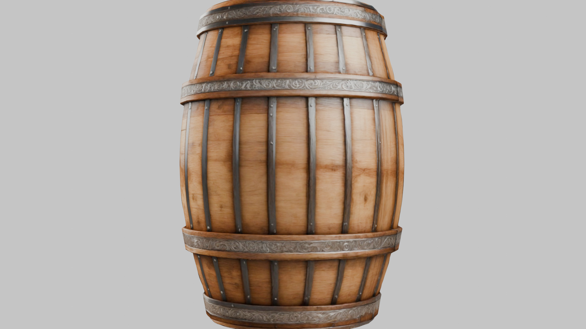 Wooden Barrel 3D Model Low-poly 3D model_13