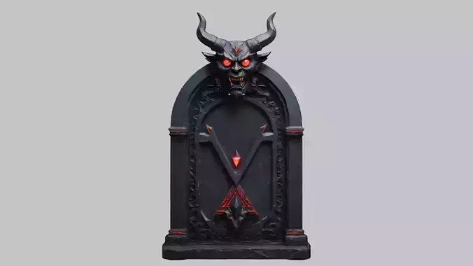 Demonic Door 3D Model - Fantasy Ornament