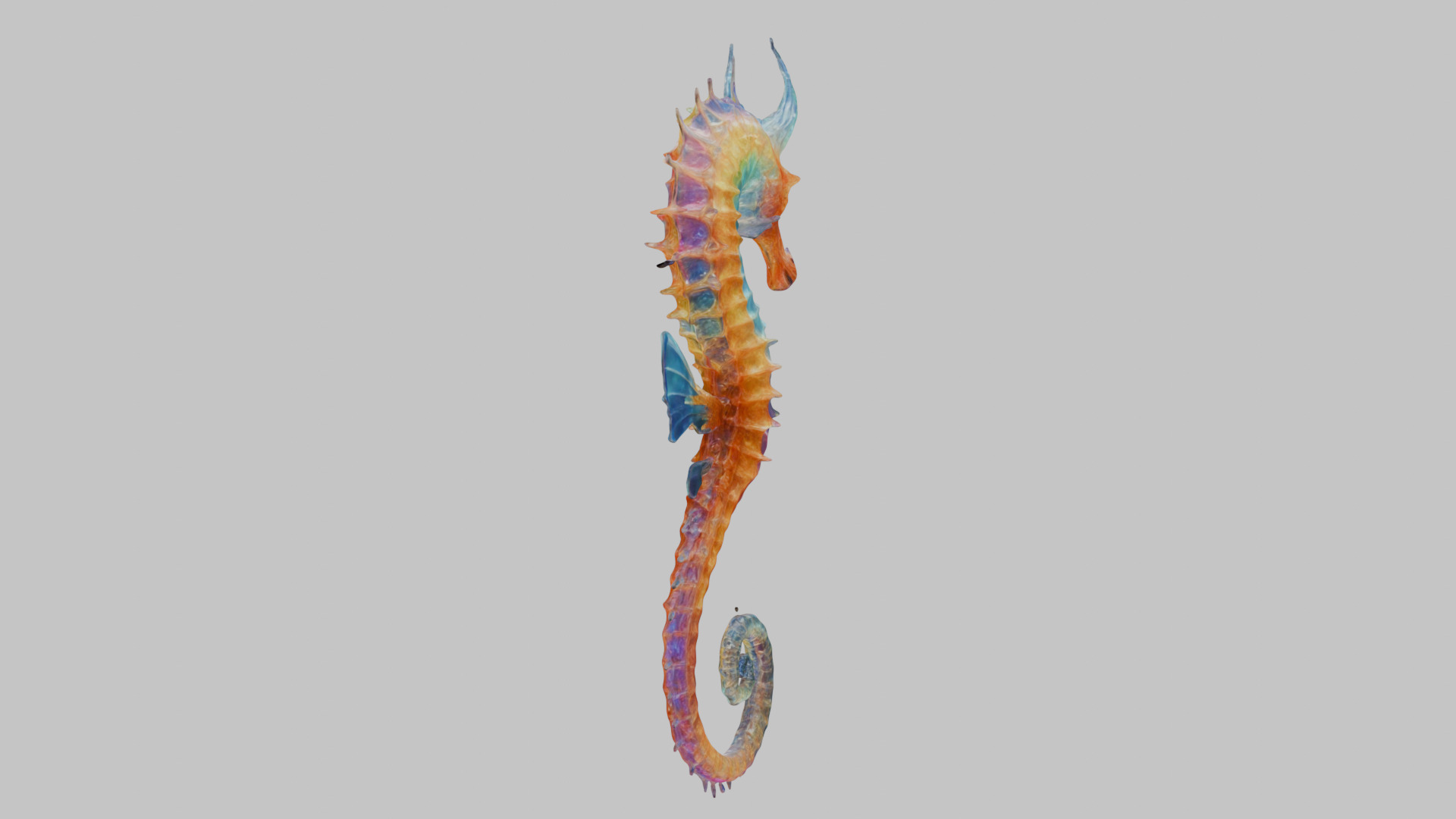 Fantasy Seahorse Low-poly 3D model_3