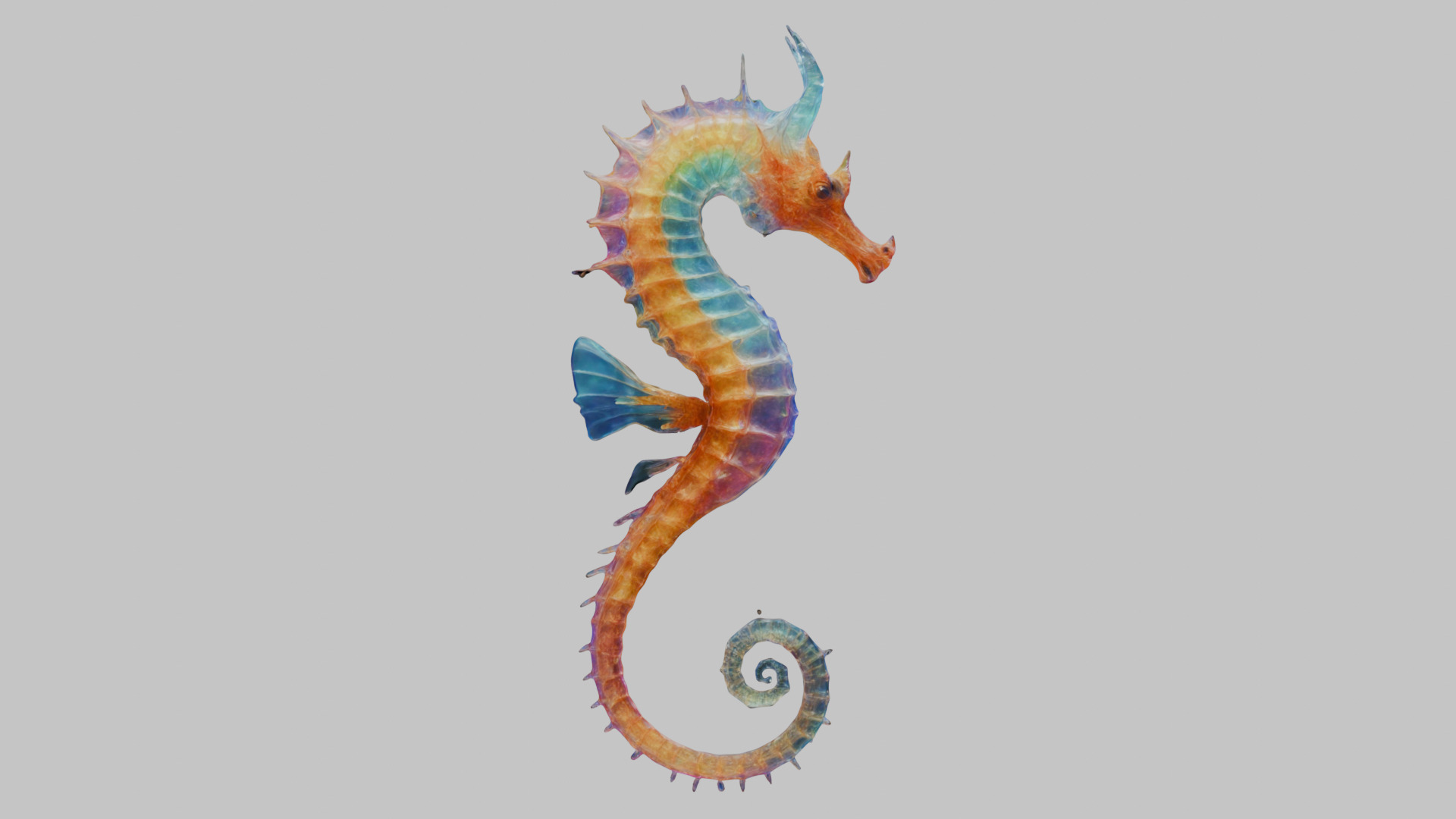 Fantasy Seahorse Low-poly 3D model_15