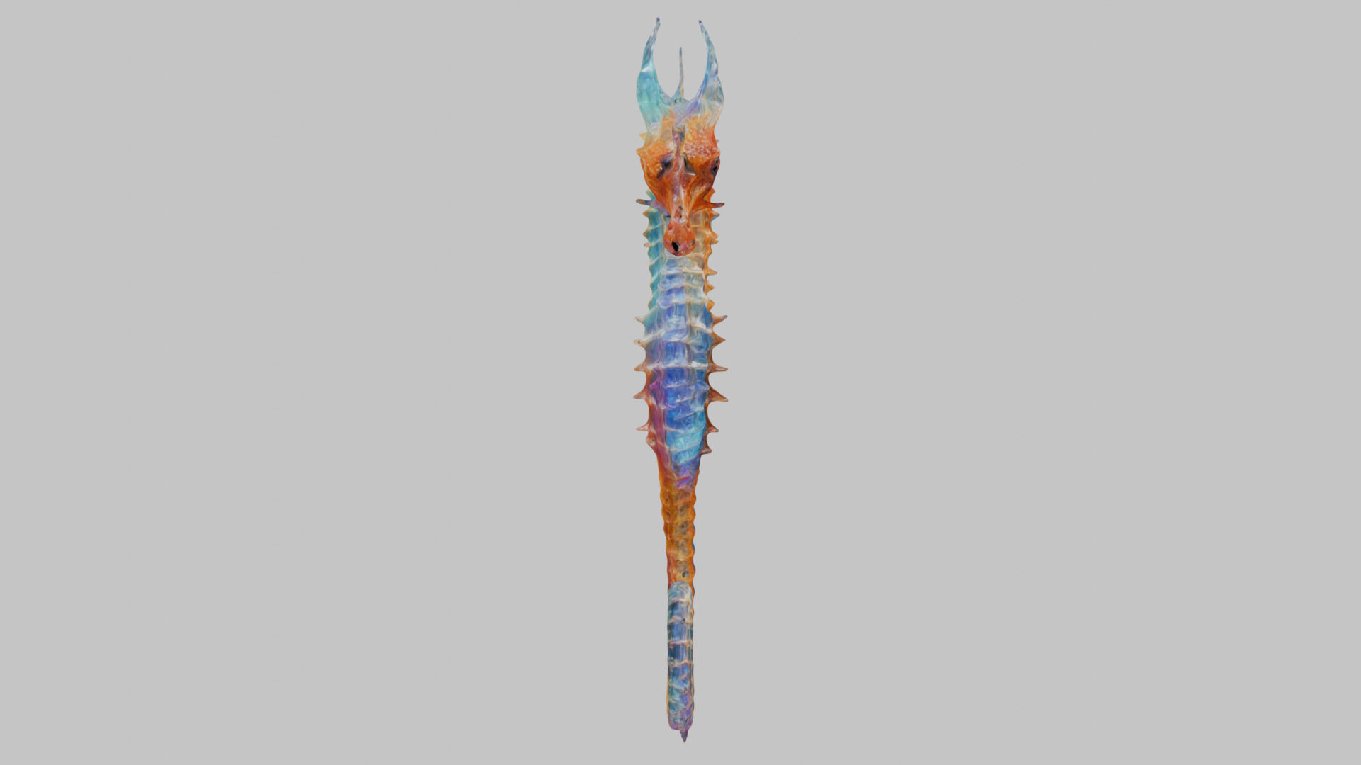 Fantasy Seahorse Low-poly 3D model_11