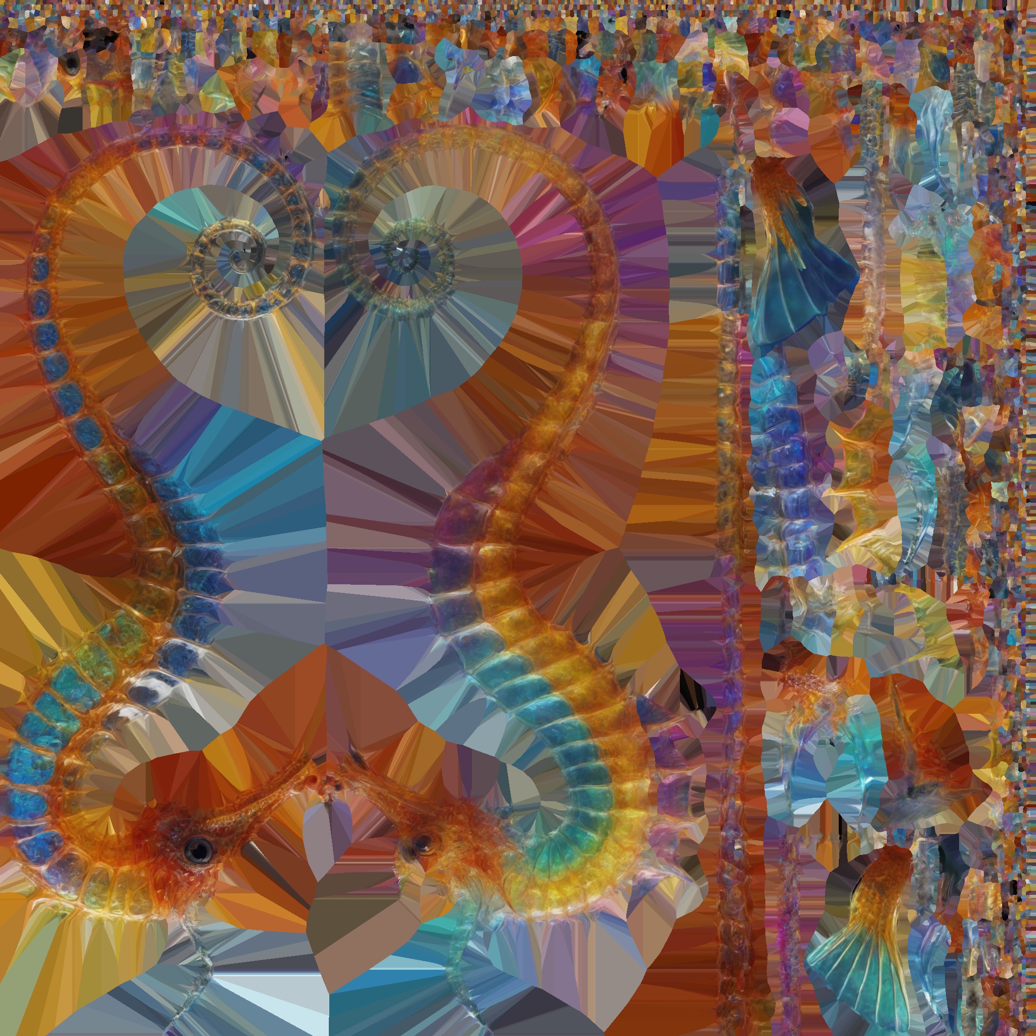 Fantasy Seahorse Low-poly 3D model_16