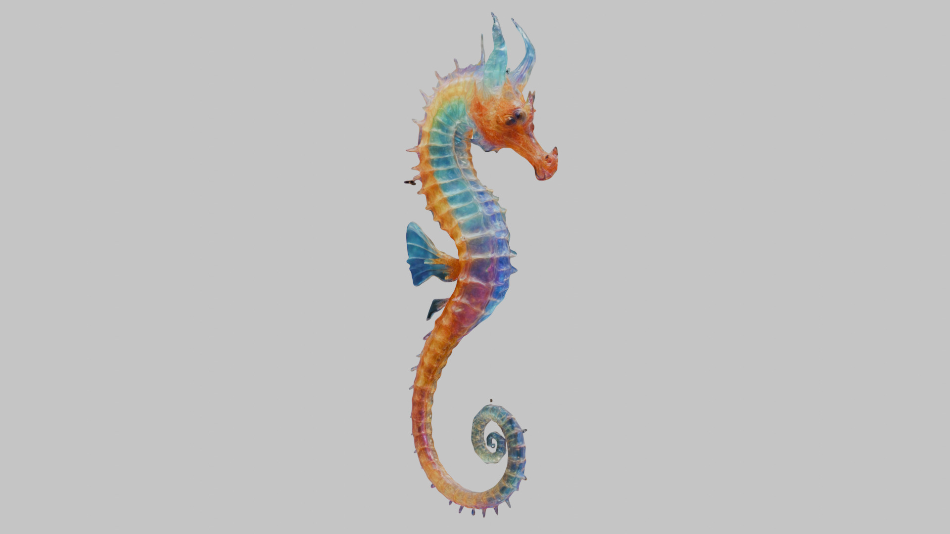 Fantasy Seahorse Low-poly 3D model_13