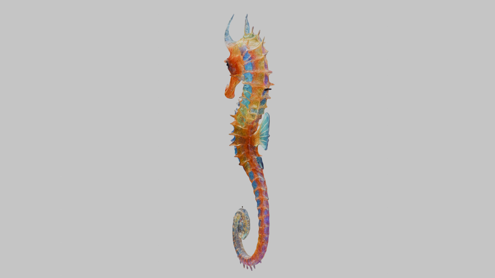 Fantasy Seahorse Low-poly 3D model_5