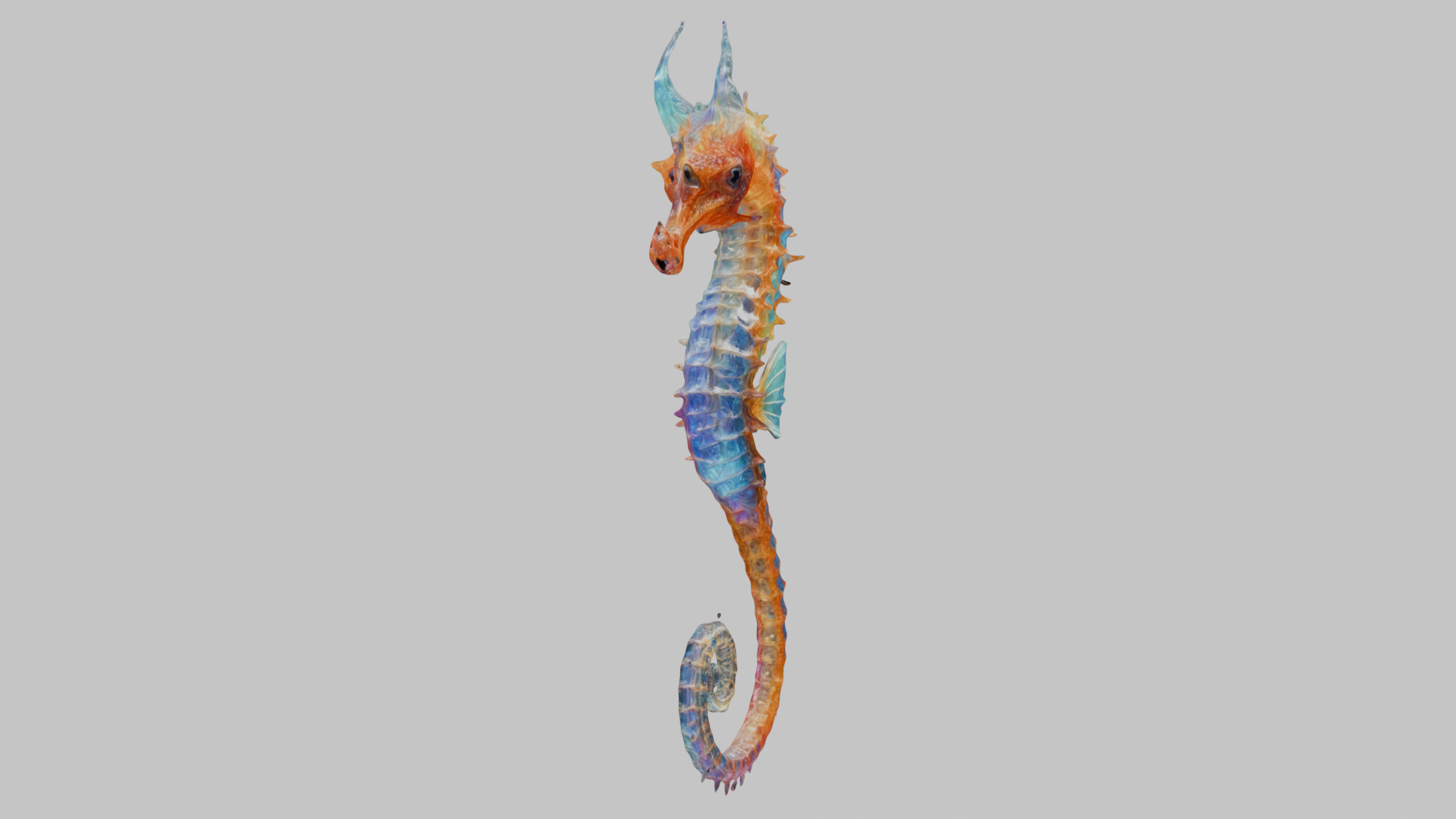 Fantasy Seahorse Low-poly 3D model_10