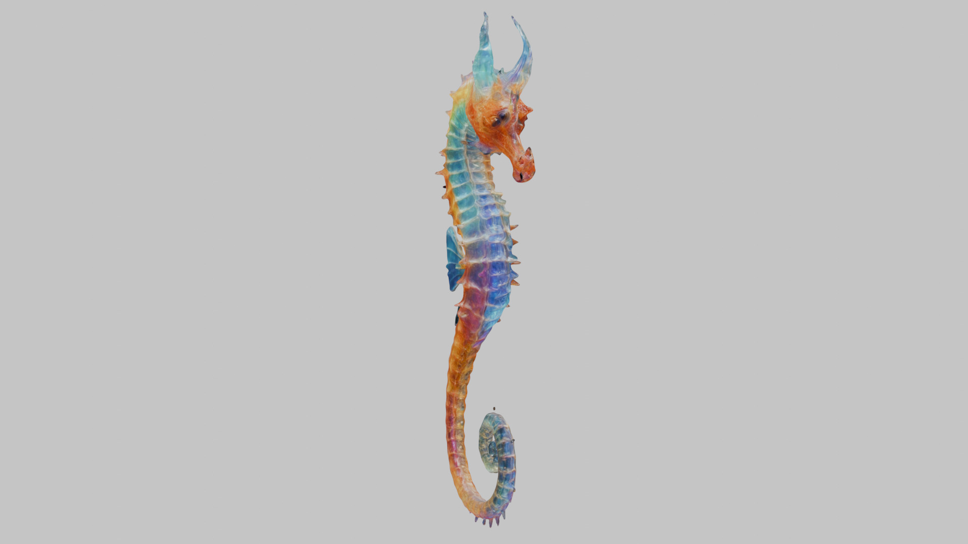 Fantasy Seahorse Low-poly 3D model_12