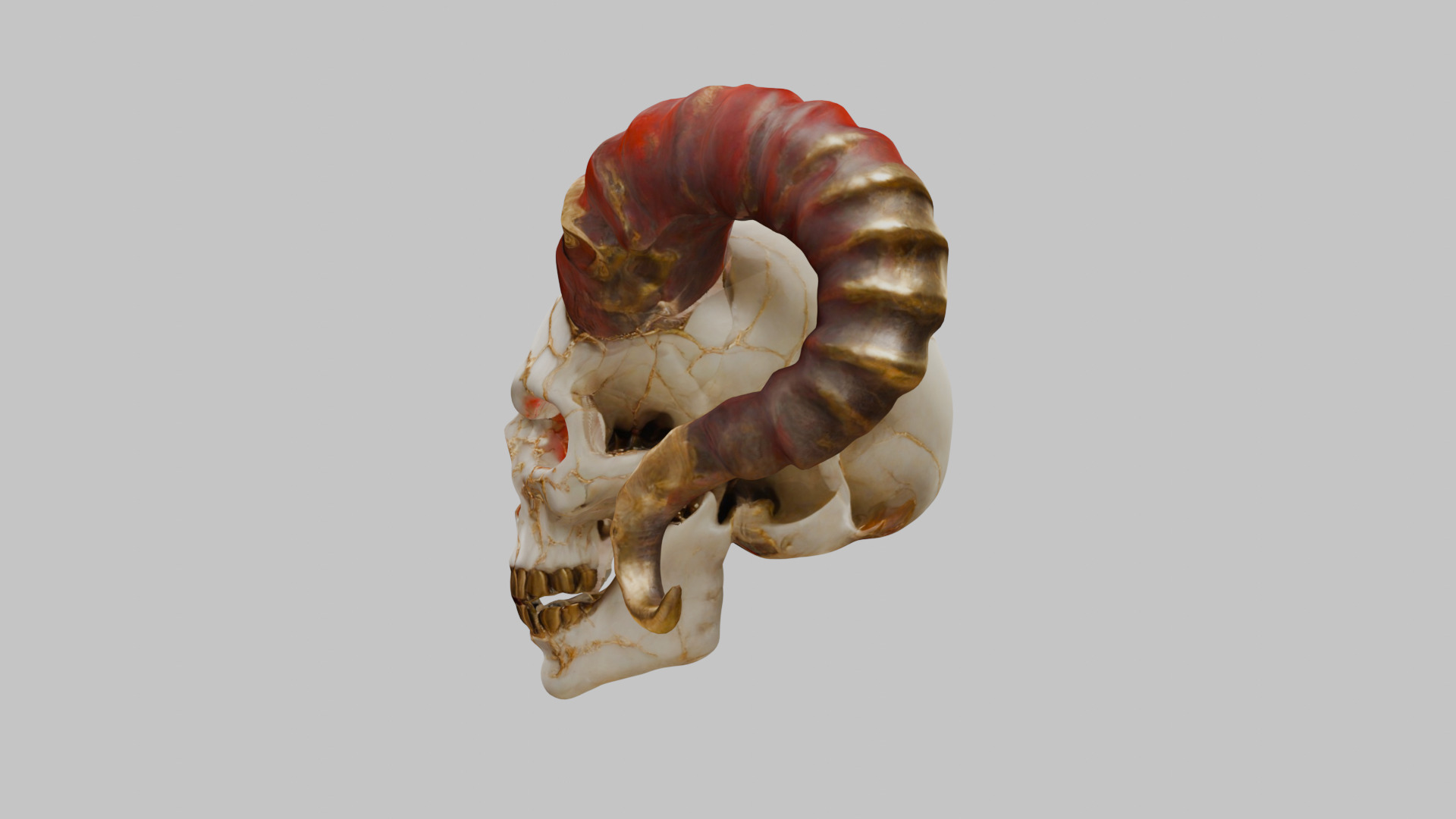 Skull Monster Head - 3D Model Low-poly 3D model_4