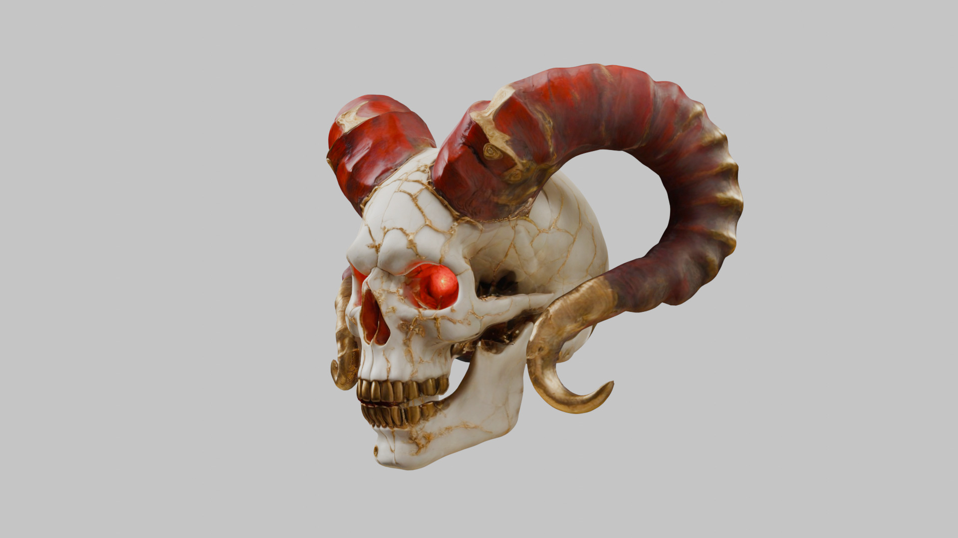Skull Monster Head - 3D Model Low-poly 3D model_6