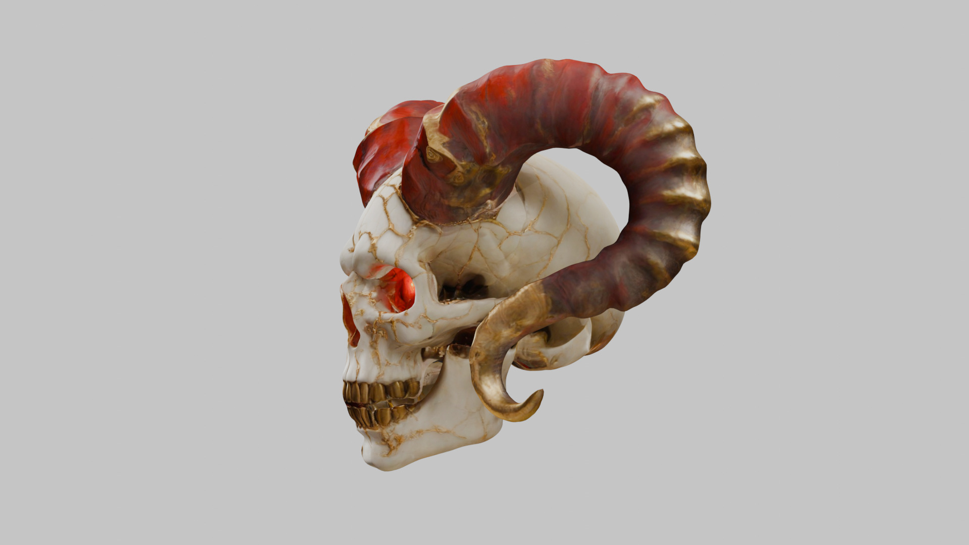 Skull Monster Head - 3D Model Low-poly 3D model_5