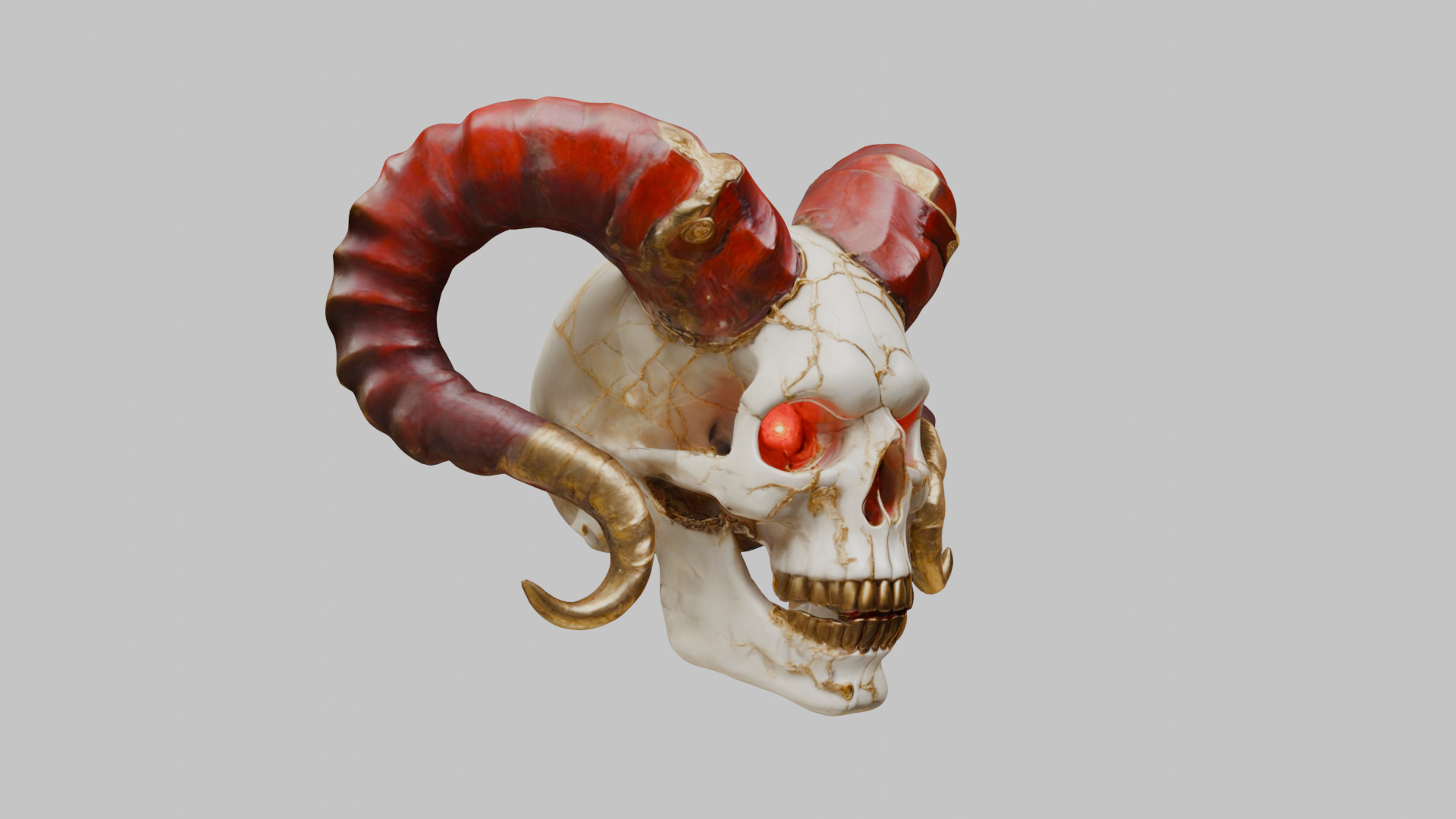 Skull Monster Head - 3D Model Low-poly 3D model_9