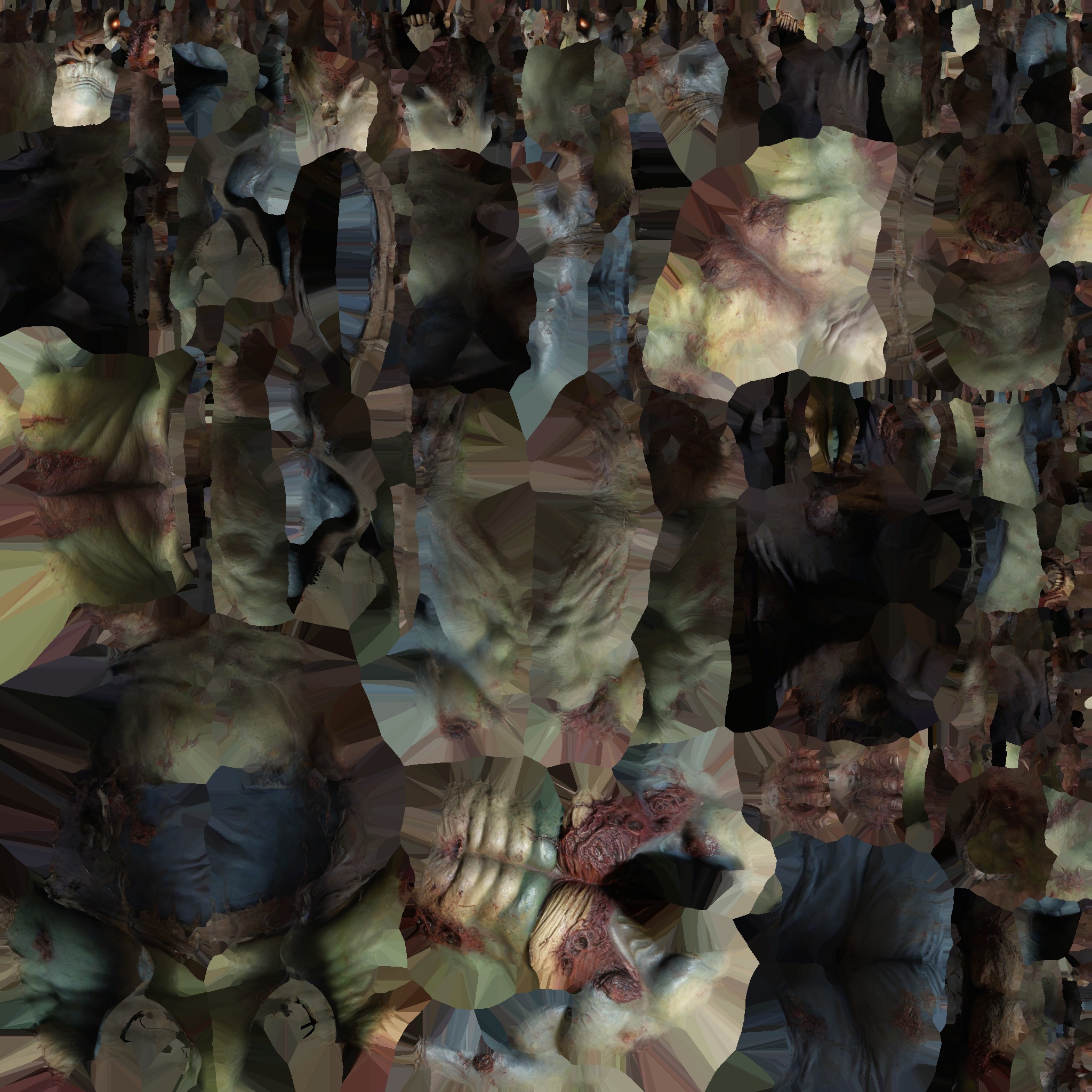 A massive muscular rotten zombie Low-poly 3D model_16